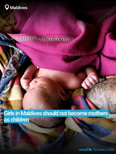 Adolescent motherhood tile for Maldives, Bold number · English
