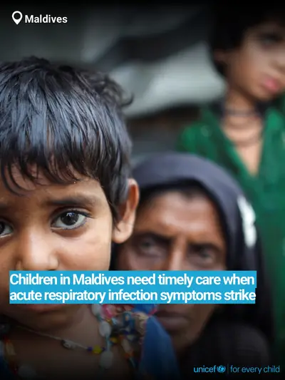 Childhood pneumonia tile for Maldives, Bold number · English