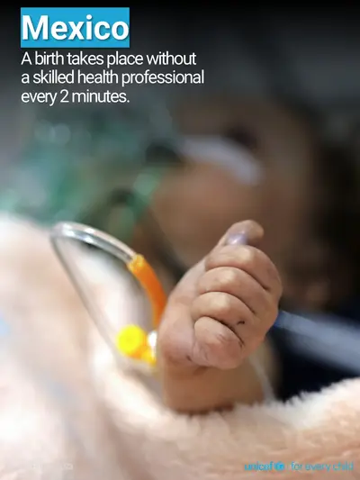 Skilled birth attendance tile for Mexico, Photo · English
