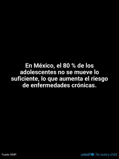 Adolescent physical activity tile for Mexico, Text only · Spanish