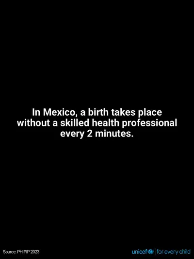 Skilled birth attendance tile for Mexico, Text only · English