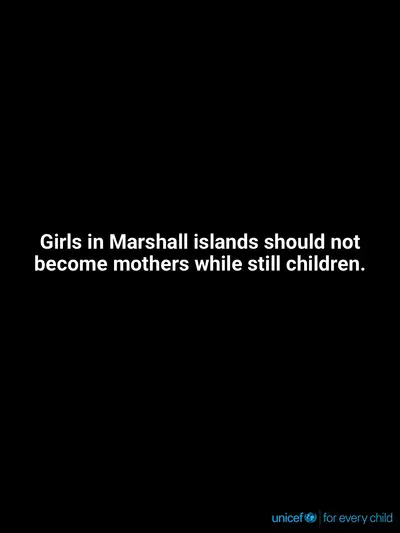 Adolescent motherhood tile for Marshall Islands, Text only · English