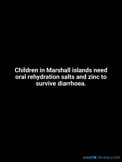 Oral rehydration salts tile for Marshall Islands, Text only · English