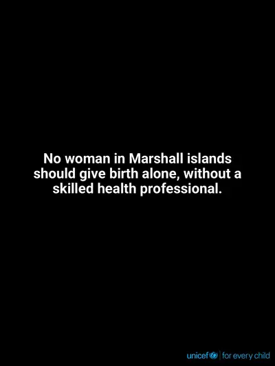 Skilled birth attendance tile for Marshall Islands, Text only · English