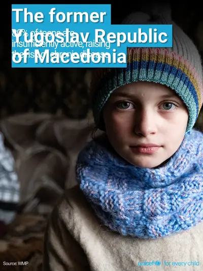 Adolescent physical activity tile for North Macedonia, Photo · English