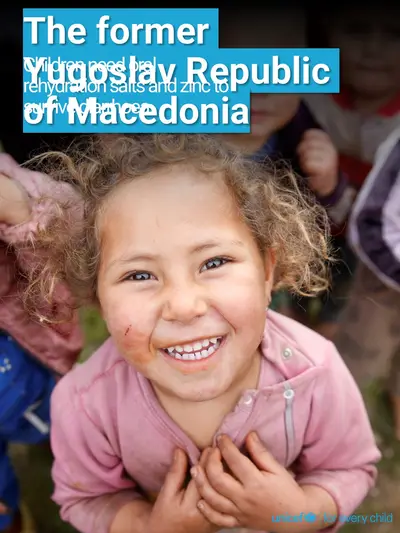 Oral rehydration salts tile for North Macedonia, Photo · English