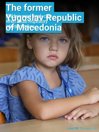 Childhood pneumonia tile for North Macedonia, Photo · English