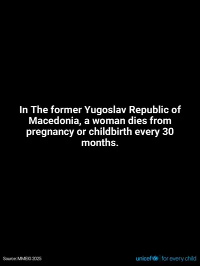 Maternal mortality tile for North Macedonia, Text only · English