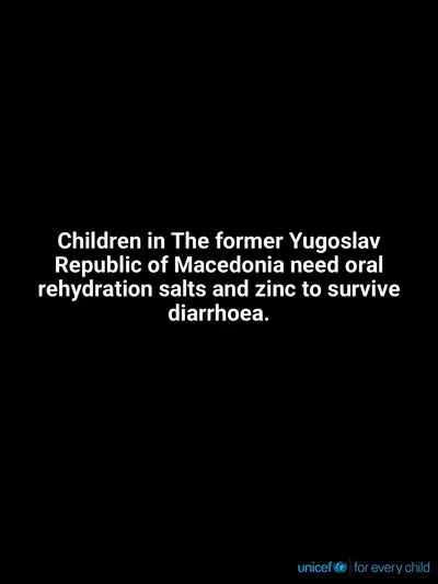 Oral rehydration salts tile for North Macedonia, Text only · English