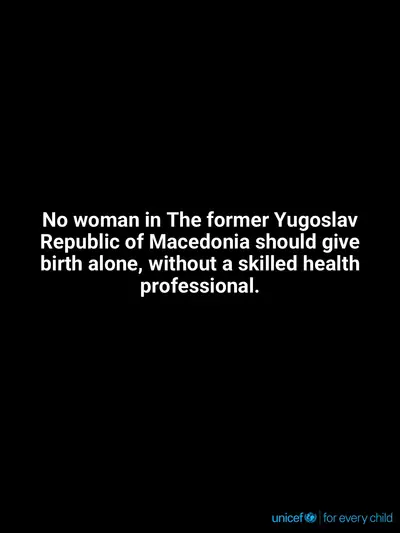 Skilled birth attendance tile for North Macedonia, Text only · English