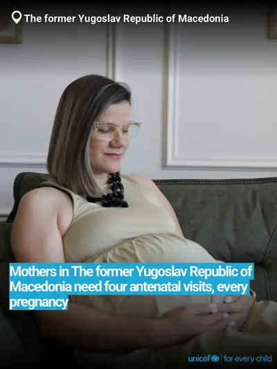 Antenatal care tile for North Macedonia, Bold number · English