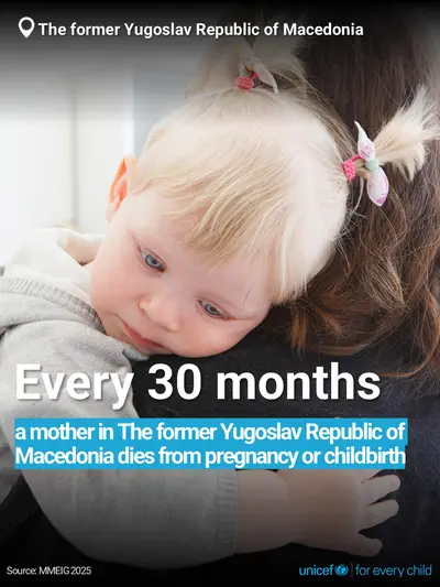 Maternal mortality tile for North Macedonia, Bold number · English