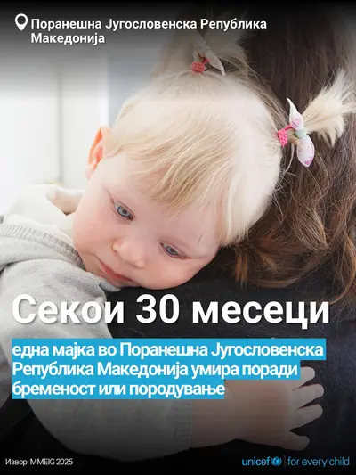 Maternal mortality tile for North Macedonia, Bold number · Macedonian