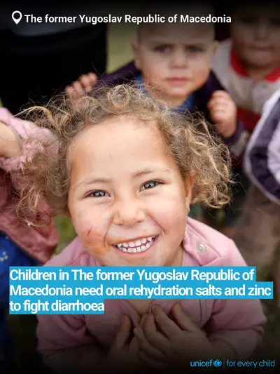 Oral rehydration salts tile for North Macedonia, Bold number · English