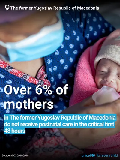 Postnatal care tile for North Macedonia, Bold number · English