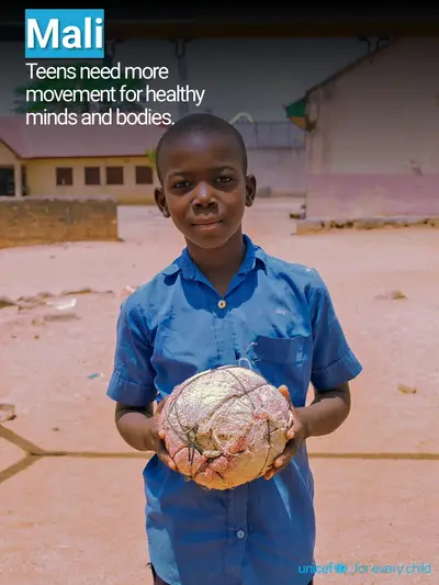 Adolescent physical activity tile for Mali, Photo · English