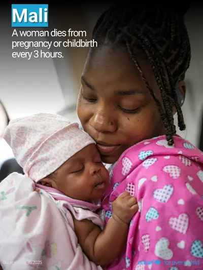 Maternal mortality tile for Mali, Photo · English