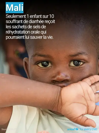 Oral rehydration salts tile for Mali, Photo · French