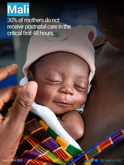 Postnatal care tile for Mali, Photo · English