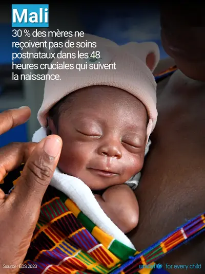 Postnatal care tile for Mali, Photo · French