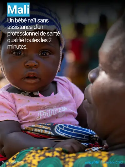 Skilled birth attendance tile for Mali, Photo · French