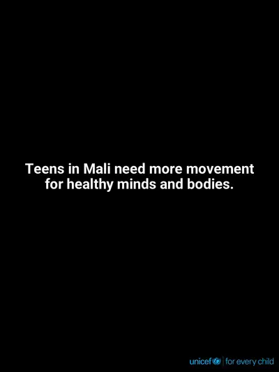 Adolescent physical activity tile for Mali, Text only · English