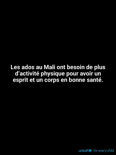 Adolescent physical activity tile for Mali, Text only · French