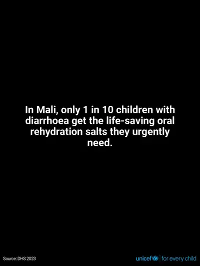Oral rehydration salts tile for Mali, Text only · English
