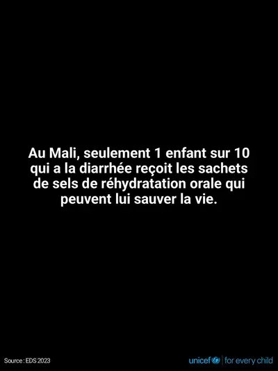 Oral rehydration salts tile for Mali, Text only · French