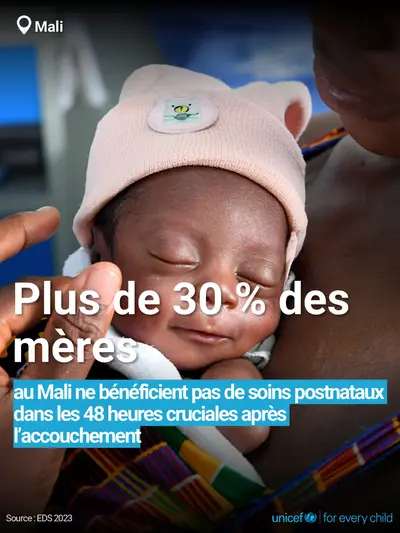 Postnatal care tile for Mali, Bold number · French