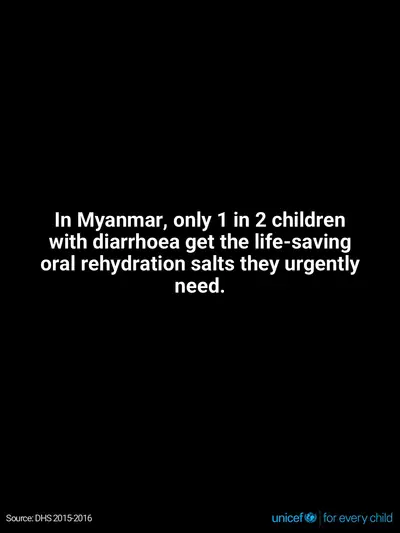 Oral rehydration salts tile for Myanmar, Text only · English