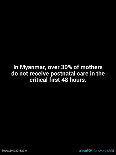 Postnatal care tile for Myanmar, Text only · English