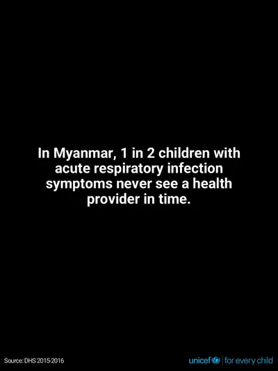Childhood pneumonia tile for Myanmar, Text only · English