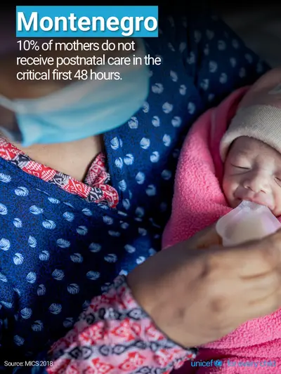 Postnatal care tile for Montenegro, Photo · English
