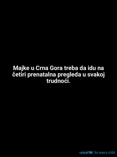 Antenatal care tile for Montenegro, Text only · Montenegrin