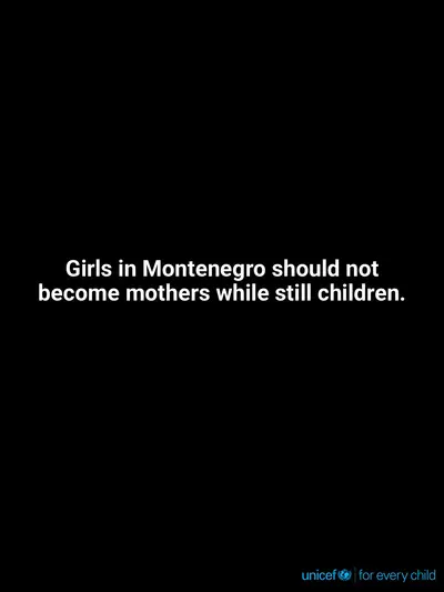Adolescent motherhood tile for Montenegro, Text only · English