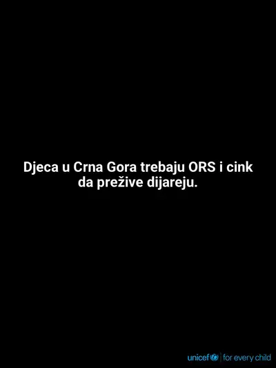 Oral rehydration salts tile for Montenegro, Text only · Montenegrin