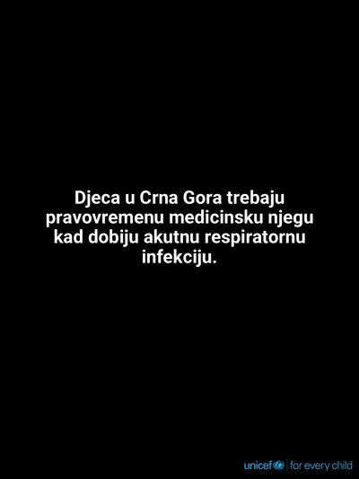 Childhood pneumonia tile for Montenegro, Text only · Montenegrin