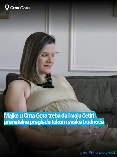 Antenatal care tile for Montenegro, Bold number · Montenegrin