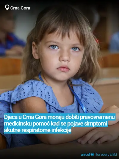 Childhood pneumonia tile for Montenegro, Bold number · Montenegrin