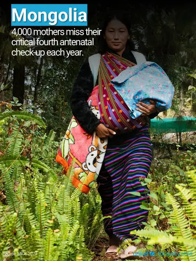 Antenatal care tile for Mongolia, Photo · English