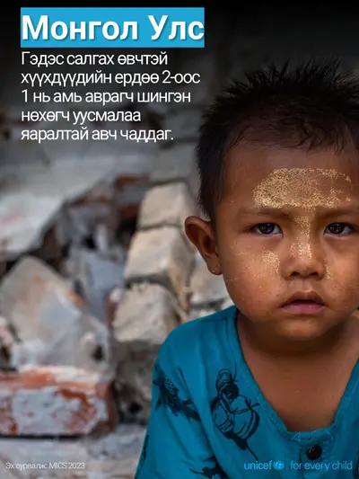 Oral rehydration salts tile for Mongolia, Photo · Mongolian
