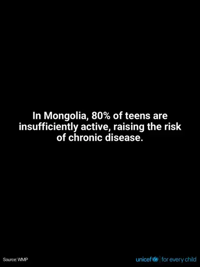 Adolescent physical activity tile for Mongolia, Text only · English