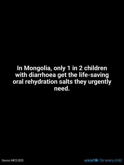 Oral rehydration salts tile for Mongolia, Text only · English
