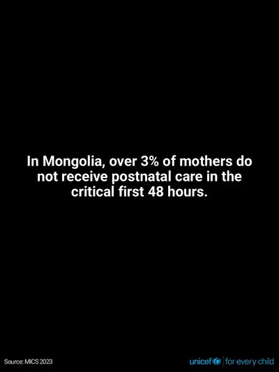 Postnatal care tile for Mongolia, Text only · English