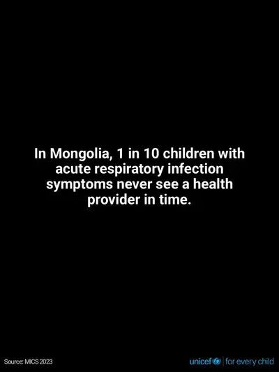 Childhood pneumonia tile for Mongolia, Text only · English