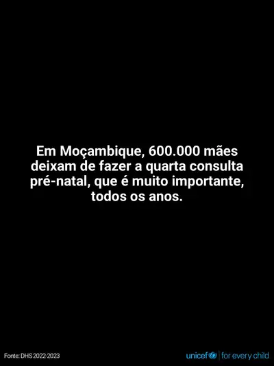 Antenatal care tile for Mozambique, Text only · Portuguese
