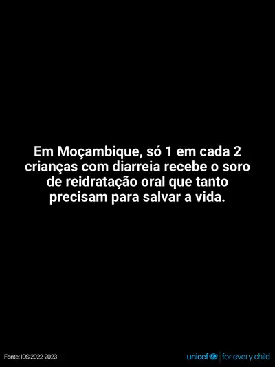 Oral rehydration salts tile for Mozambique, Text only · Portuguese