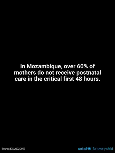 Postnatal care tile for Mozambique, Text only · English
