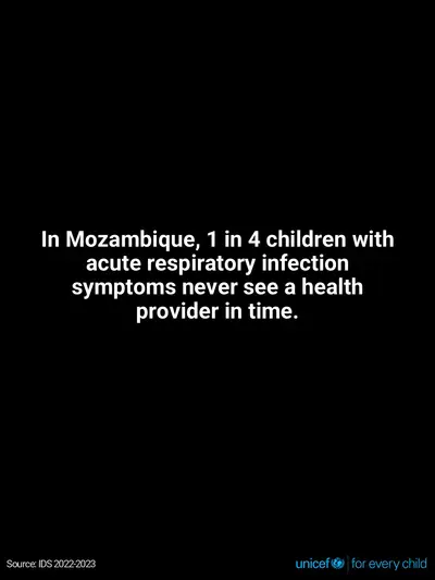 Childhood pneumonia tile for Mozambique, Text only · English
